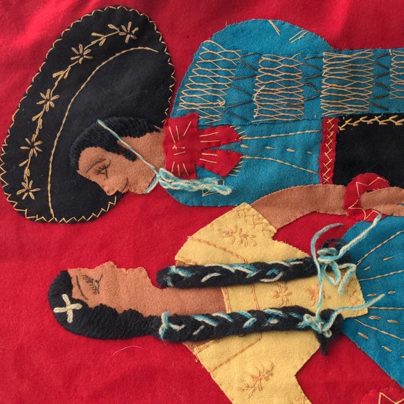 Handmade embroidered vintage wool blazer from Mexico. 40s/50s - Picture 3 of 10